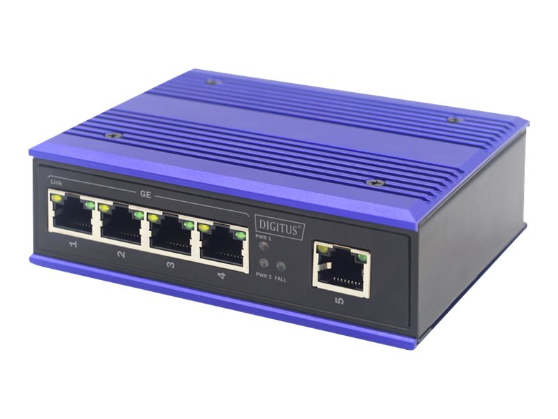 DIGITUS DN-651118 4 Port Gigabit Network Switch Industrial Unmanaged 1 RJ45 Uplink