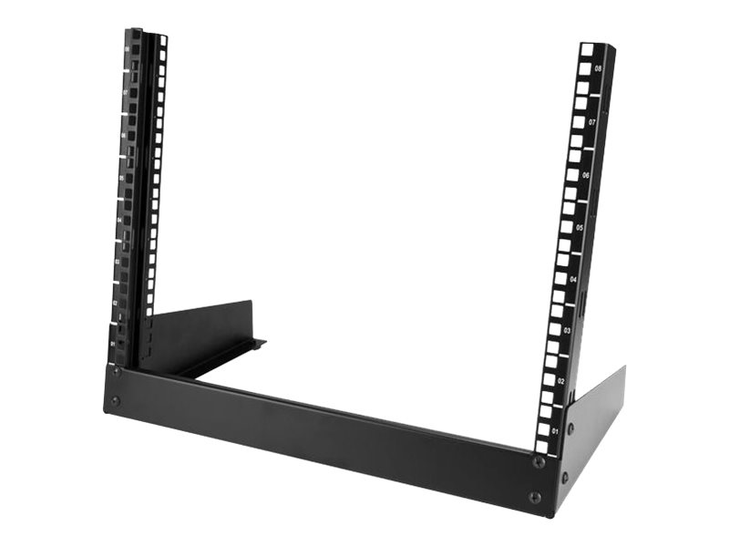 StarTech.com 8U Open Frame Network Rack - 19" 2 Post Free Standing Desktop Rack for Computer, AV, Media, IT, Data & Server Room Equipment (RK8OD) Rack