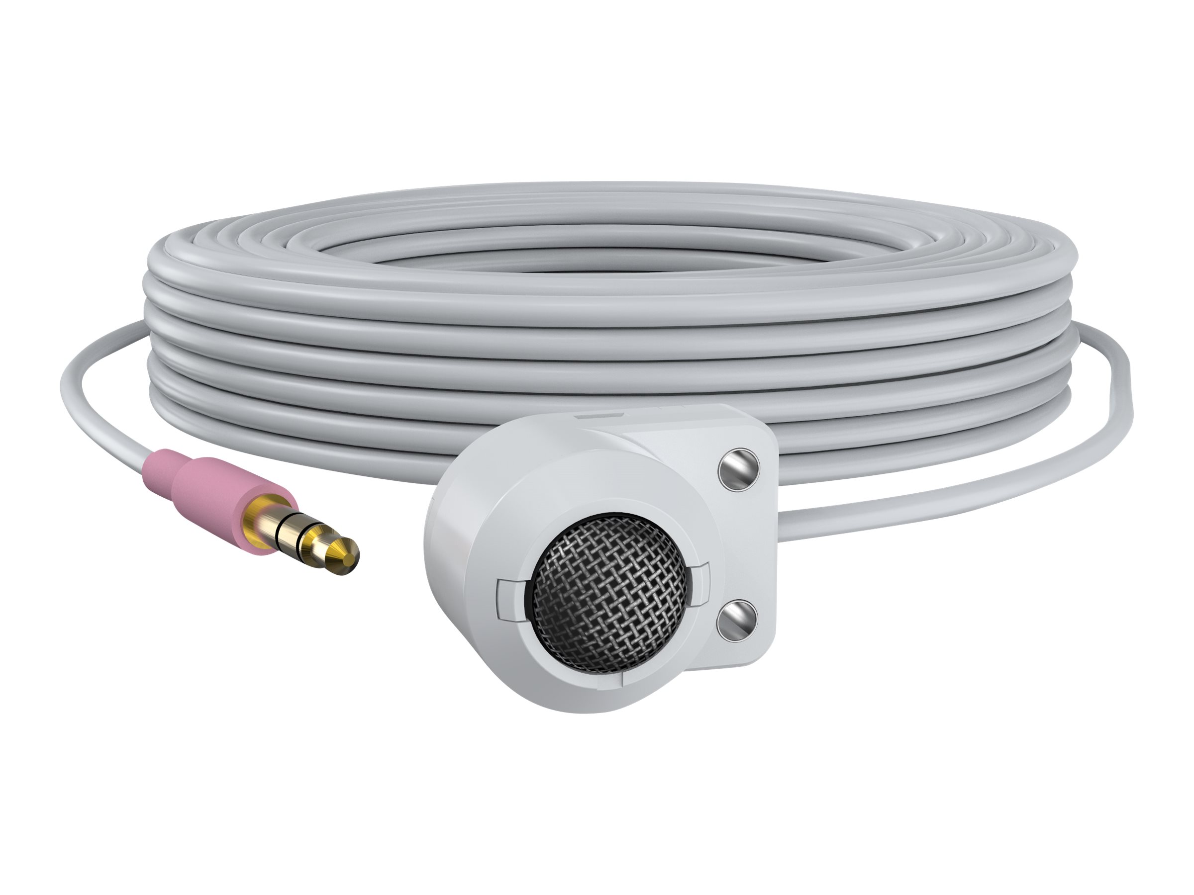 AXIOM 01560-001 hvid sikkerhedskamera-mikrofon - 3,5 mm, 5 m kabel