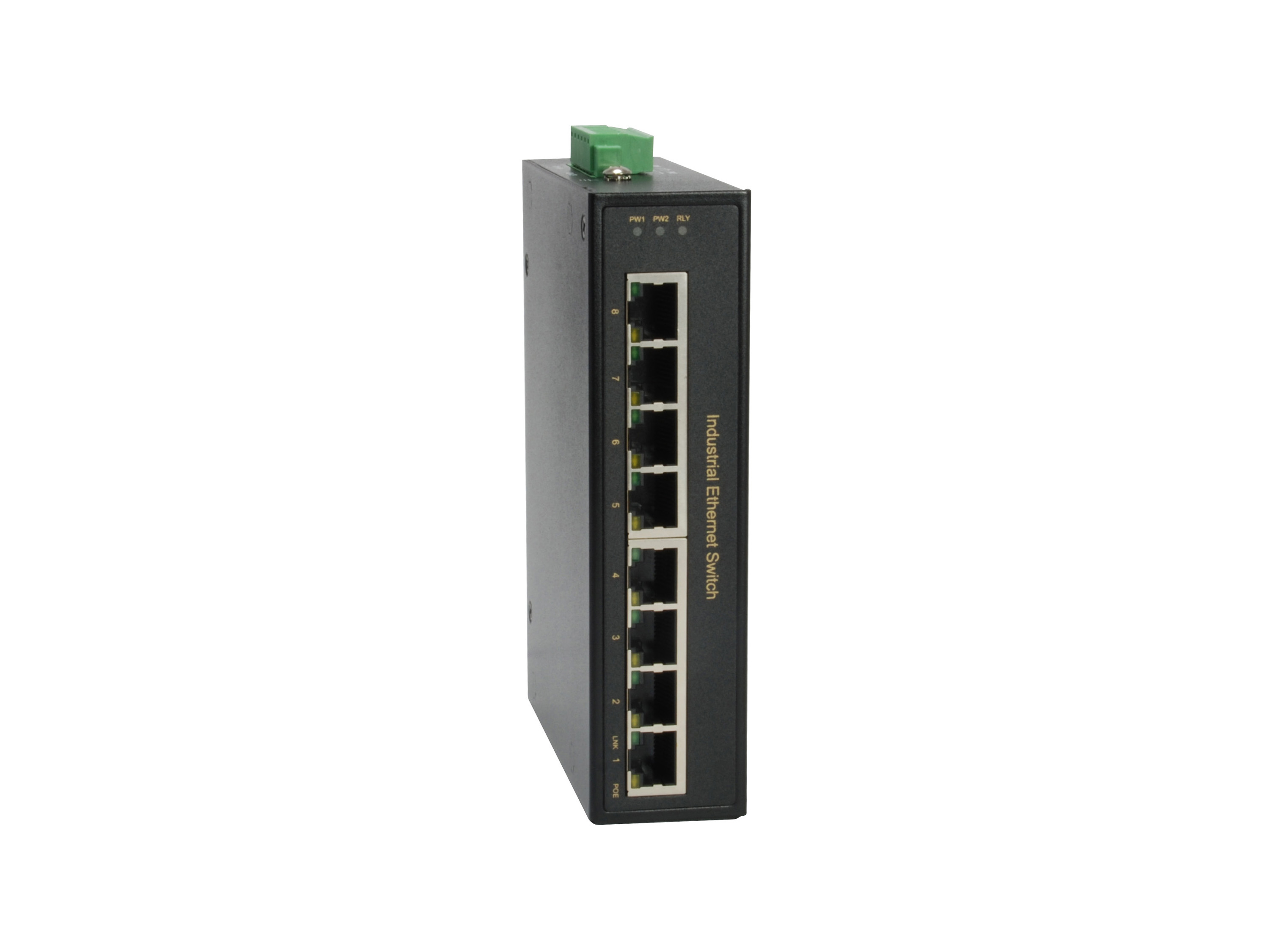 LevelOne IFP-0801 - 8-port Fast Ethernet PoE industriswitch, 4 PoE-porte, 802.3at/af, 126 W, -40° til 75°C