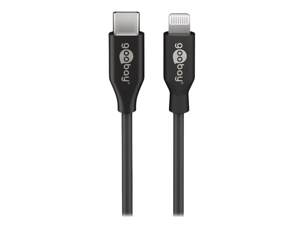 Goobay Lightning till USB-C™ laddnings- och synkroniseringskabel, 0,5 m, svart MFi-kabel för Apple iPhone/iPad