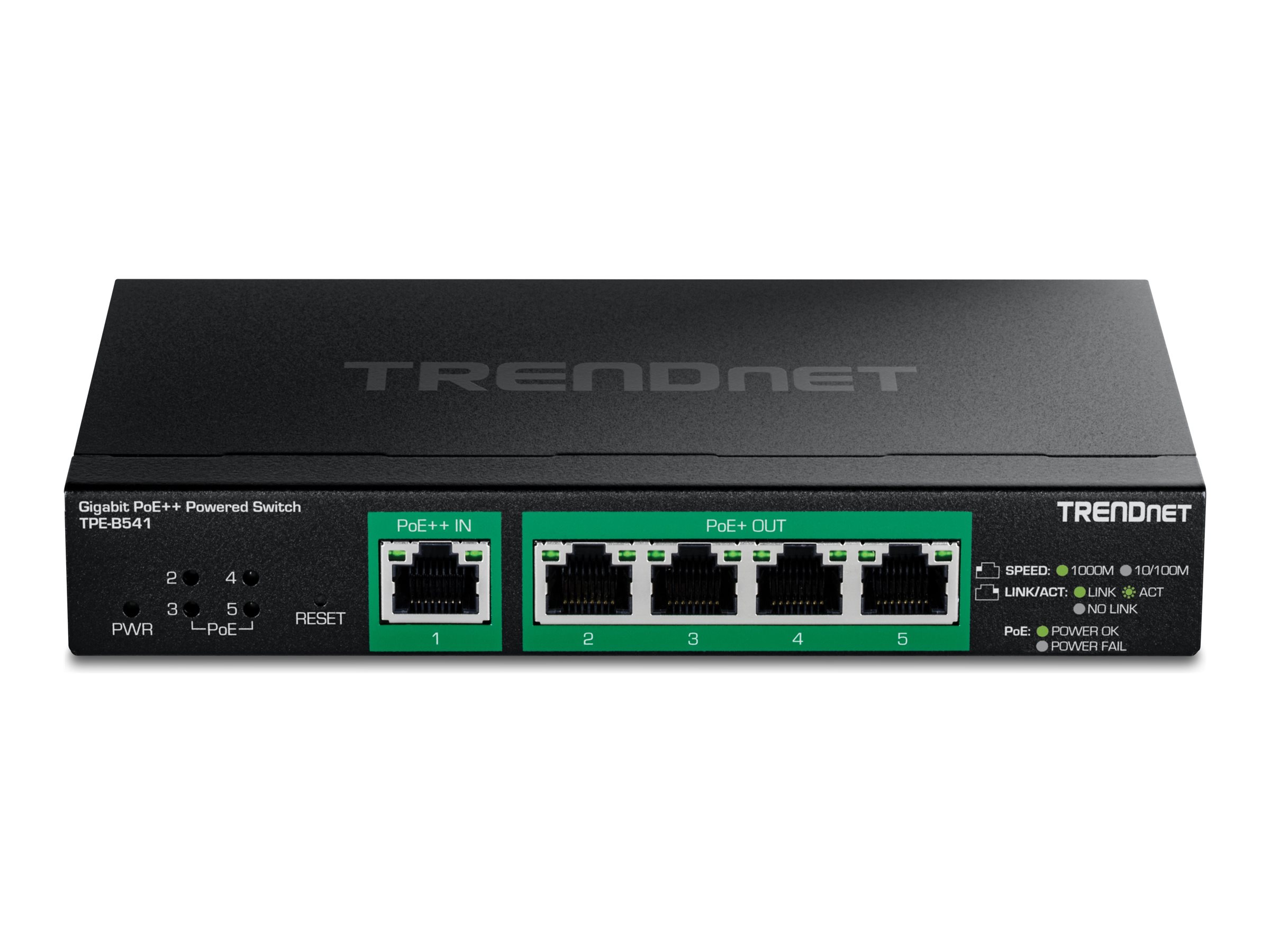 TRENDnet TPE-B541 - Version v1.0R - switch - drevet, med PoE passthrough - 5 porte - smart - TAA-kompatibel