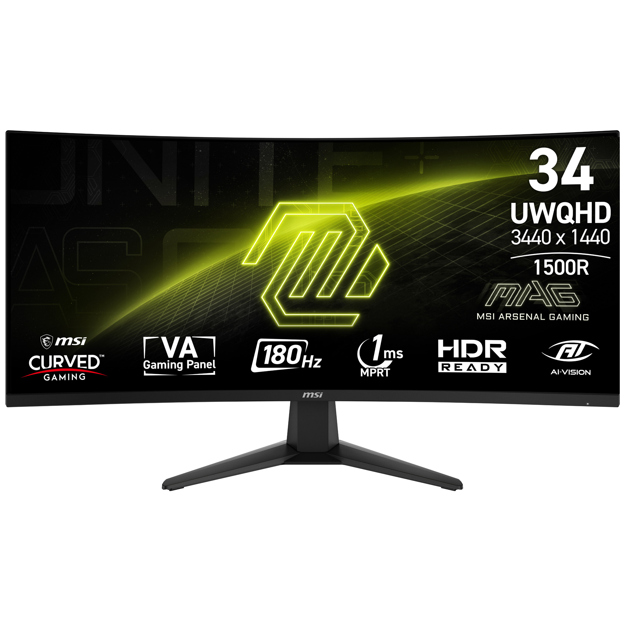 MSI MAG 346CQ 34" VA 3440 x 1440 (UltraWide) DisplayPort HDMI 180 Hz