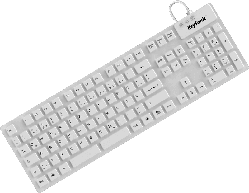 KeySonic KSK-8030 IN (DE) white tastatur Industriel USB QWERTZ Tysk Hvid