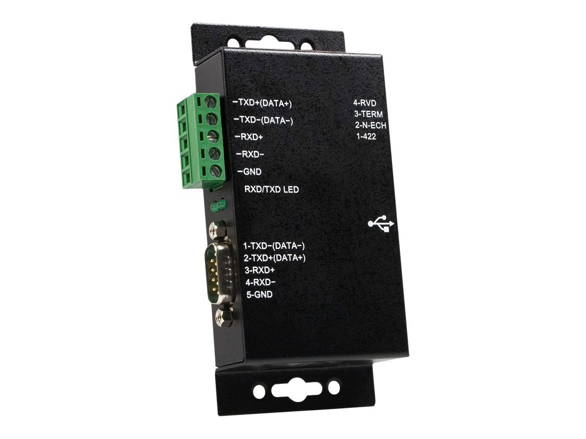 Startech 1 Port Metal Industrial USB to RS422/RS485 Serial Adapter w/ Isolation (ICUSB422IS) - Seriel adapter - USB - RS-422, RS-485 - sort
