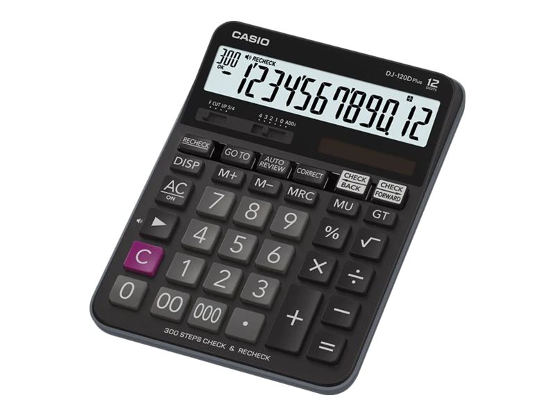 Casio DJ-120D Plus - Skrivebords-regnemaskine - 12 cifre - batteri, solpanel