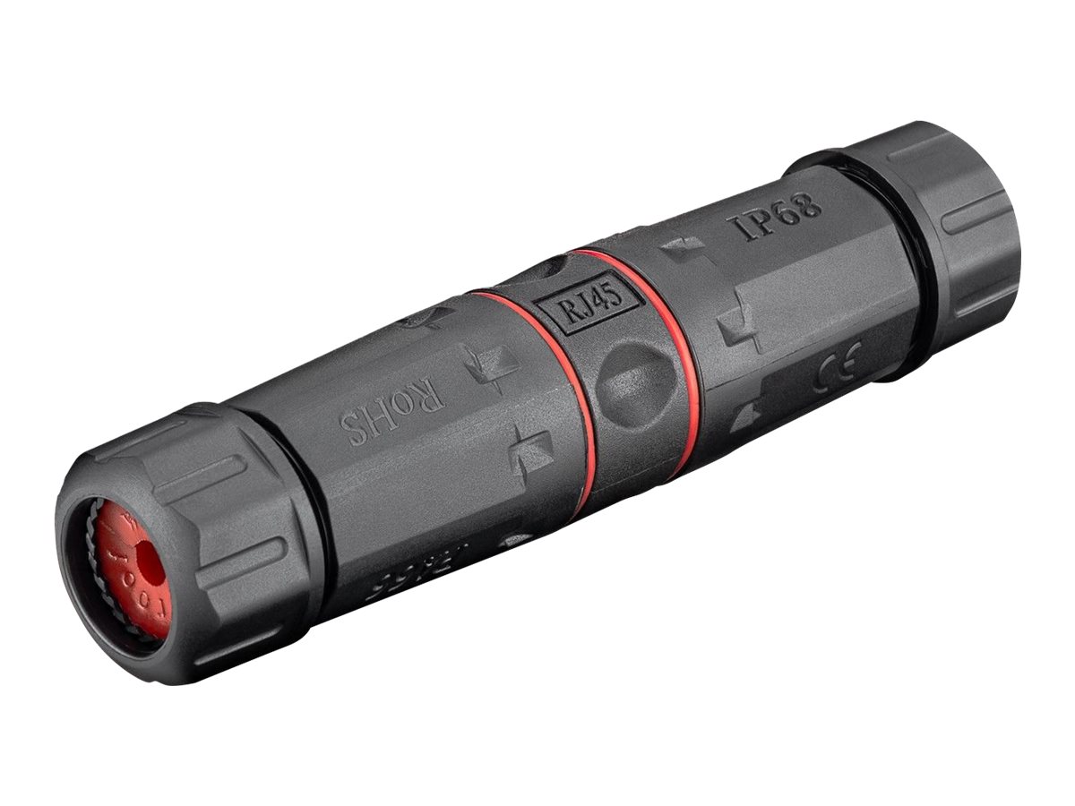 Pro Outdoor (IP68) LAN cable connector CAT 6 shielded - Sort