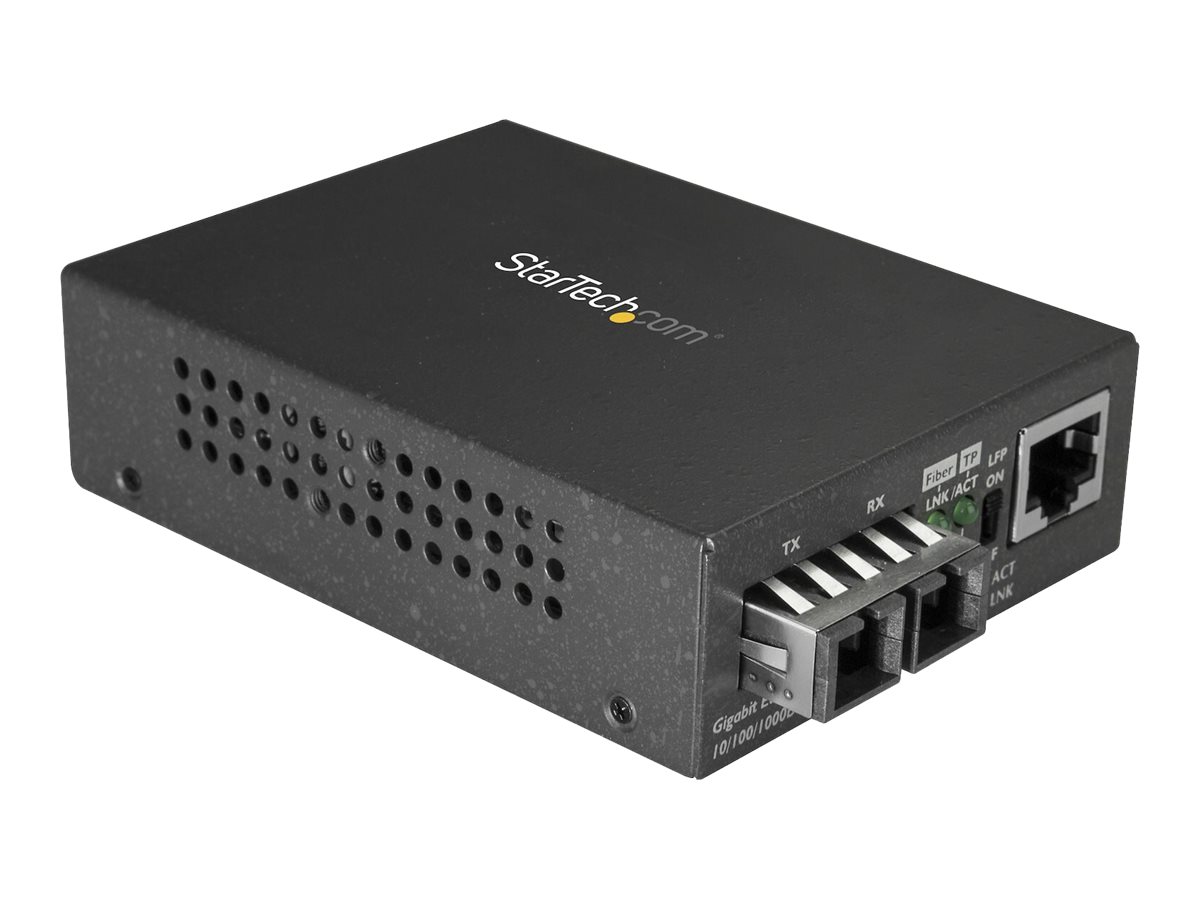 StarTech.com Multimode SC Fiber Media Converter - 1000BASE-SX Fiber Optic to Copper Bridge - Network - 550m Fibermedieomformer Ethernet Fast Ethernet billede