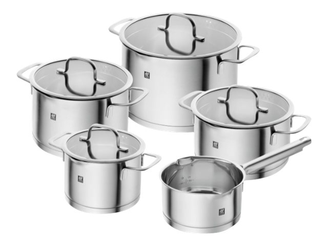 ZWILLING TrueFlow - Madlavningssæt med dække - 5 artikler - rund - sølv