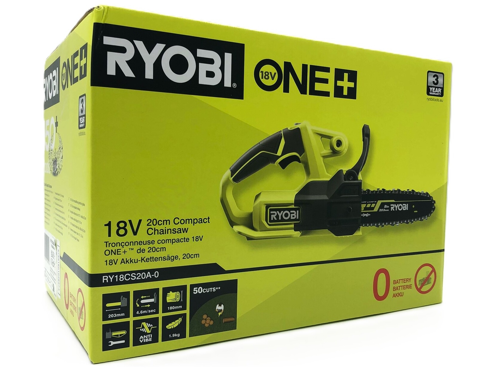 Ryobi RY18CS20A-0, 20 cm, 1,09 cm - SOLO (battery or charger not included)