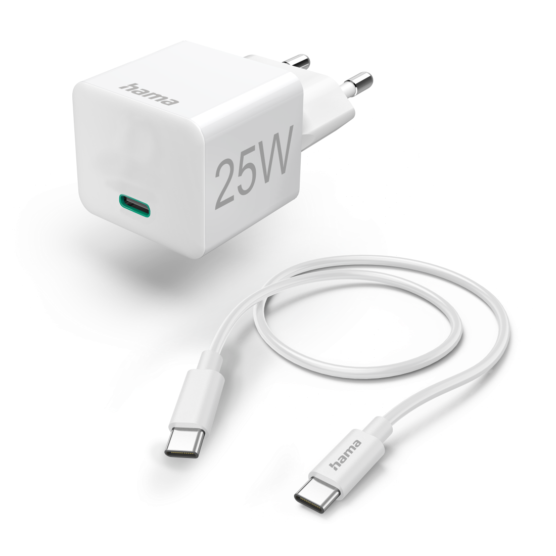 Hama Charger USB-C with USB-C Cable PD 25W 1.5m Cable White