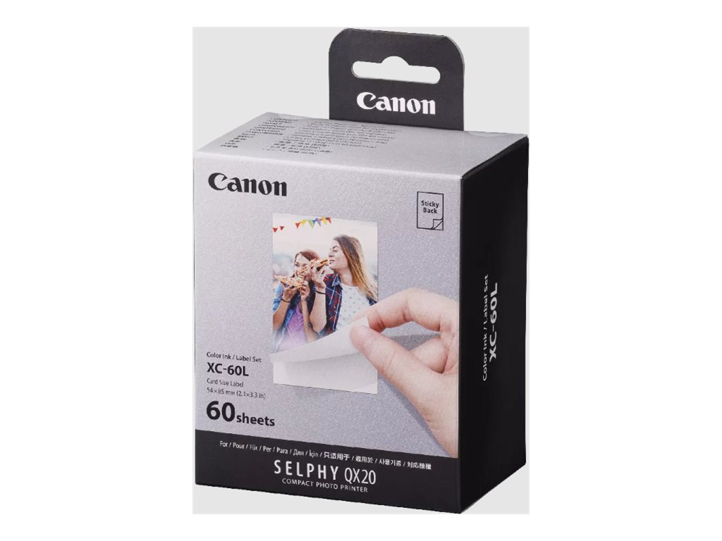 Canon SELPHY XC-60L Bulk Set - Farve (cyan, magenta, gul) - original - kassette og papirsæt til print-bånd