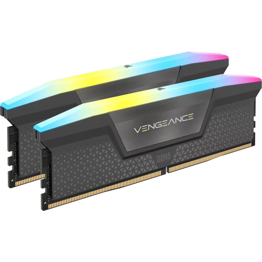 Corsair Vengeance RGB DDR5-5600 - 64GB - CL40 - Dual Channel (2 pcs) - AMD EXPO & Intel XMP - Grå med RGB