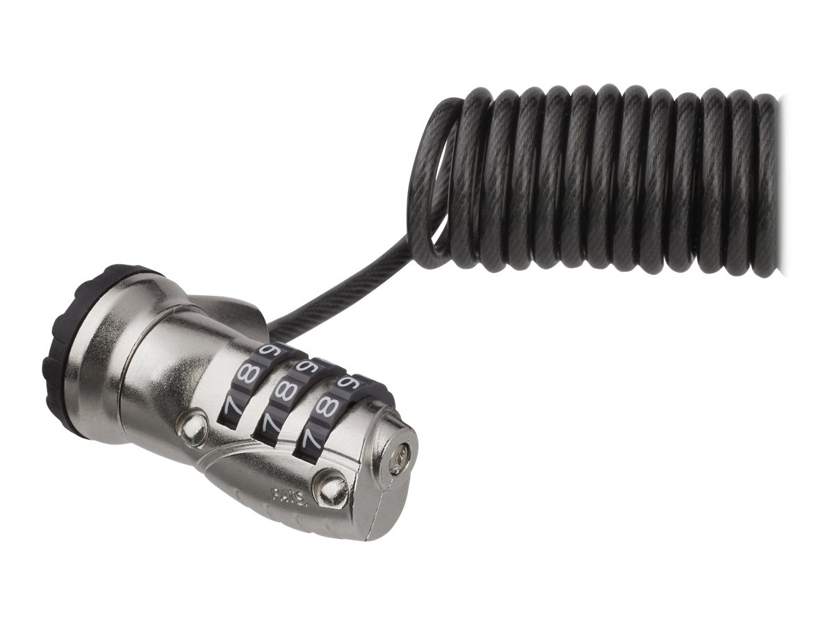 Startech 6ft (1.8m) Self-Coiling Laptop Cable Lock, Portable 3-Digit Combination Security Cable Lock for K-Slot Laptop/Computer/Desktop/Device, Coile