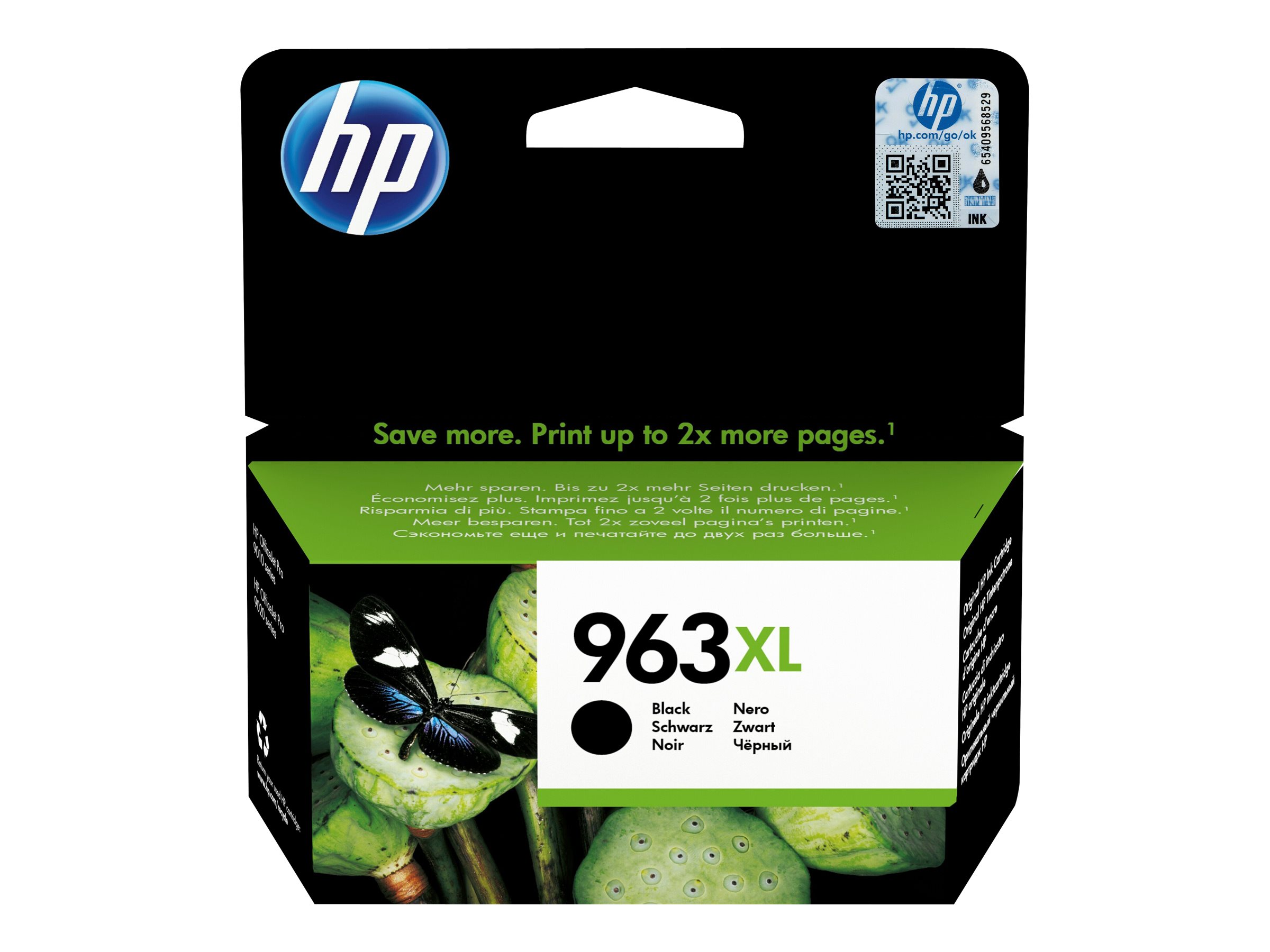 HP 963XL Sort 2000 sider Blæk 3JA30AE#301
