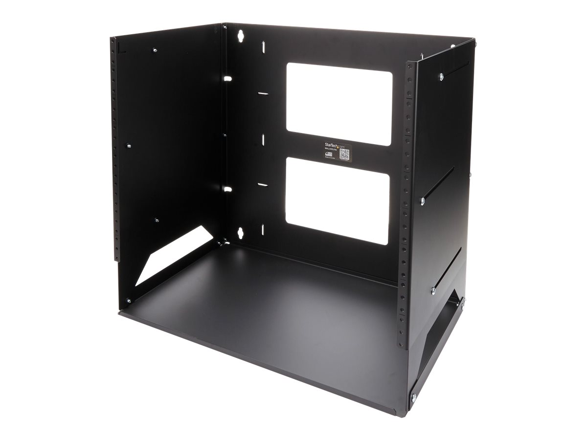 StarTech.com 8U Open Frame Wall Mount Network Rack w/ Built in Shelf - 2-Post Adjustable Depth (12" to ) Equipment Rack - 75.2lbs (WALLSHELF8U) Rack billede