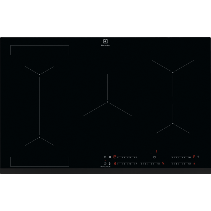 Electrolux EIV835, Sort, Indbygget, 80 cm, Zone induktionskogeplade, 5 zone(s), 5 zone(s)