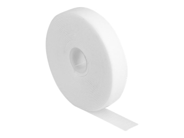 Delock velcrobånd på rulle L 5 m x B 20 mm hvid