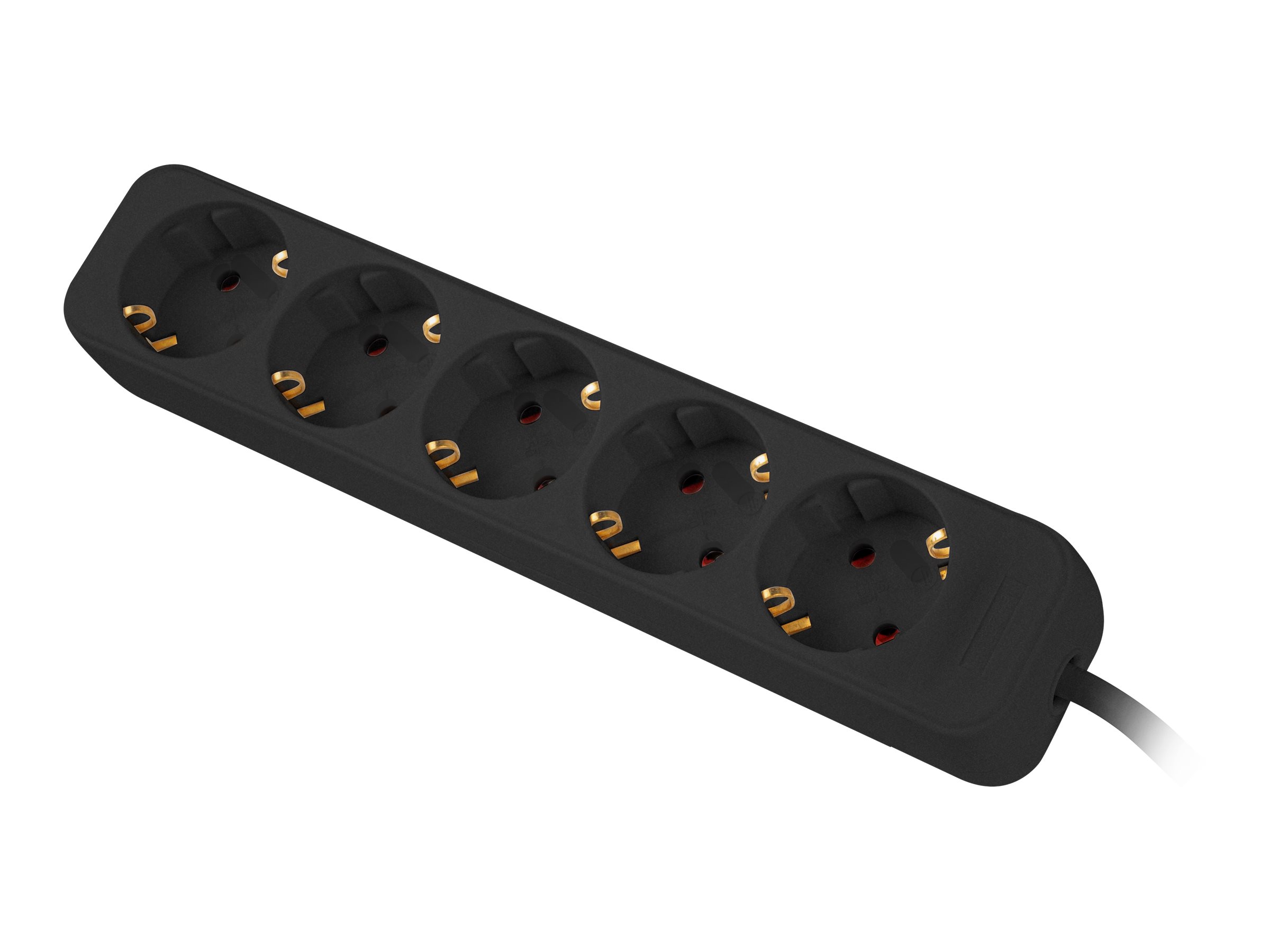 Lanberg Stikdåse 5-stik 10A Sort 1.5m