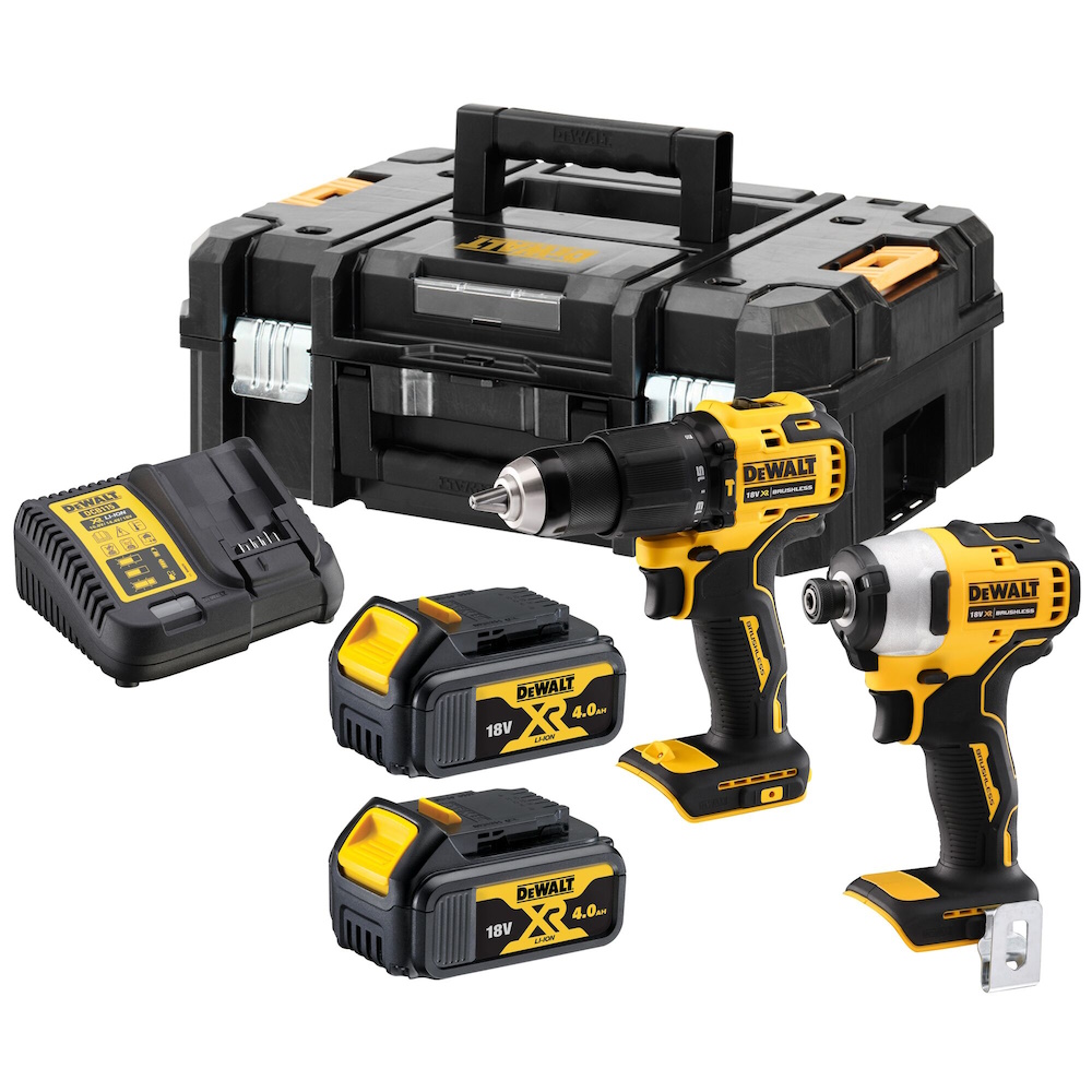Dewalt 18V XR sæt med kulløs kompakt slagboremaskine og slagskruetrækker - DCK2062M2T-QW
