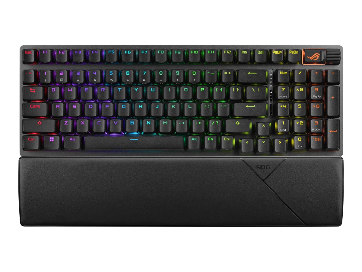 ASUS ROG Strix Scope II 96 Tastatur Mekanisk Per-tast RGB Trådløs Kablet Tysk