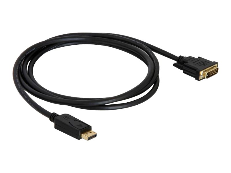 Delock - DVI-kabel - DisplayPort (han) til DVI-D (han) - 1 m - tommelskruer