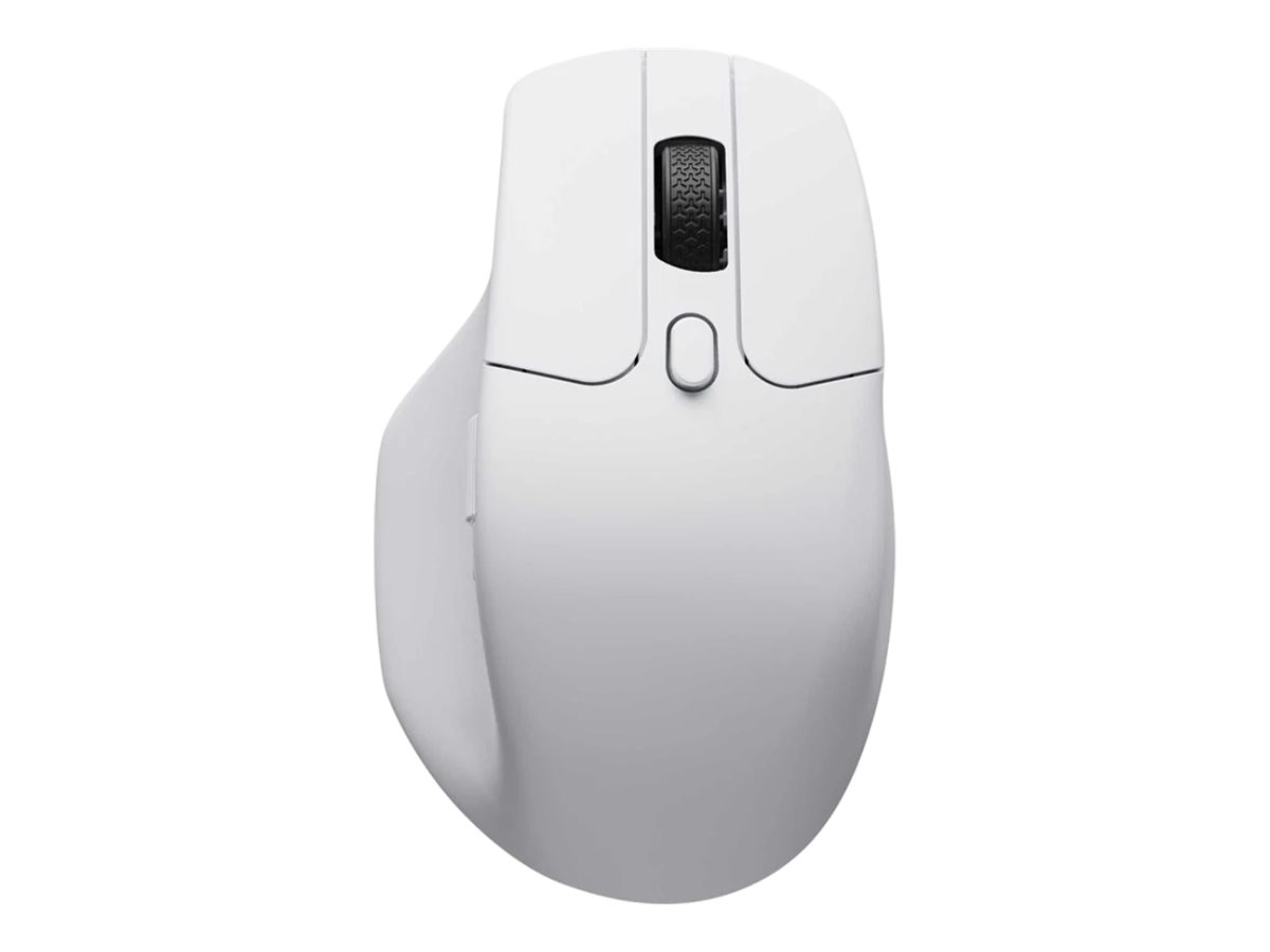 Keychron M6 - Mus - ergonomisk - optisk - 9 knapper - kablet, trådløs - 2.4 GHz, USB-C, Bluetooth 5.3 - trådløs modtager (USB) - hvid
