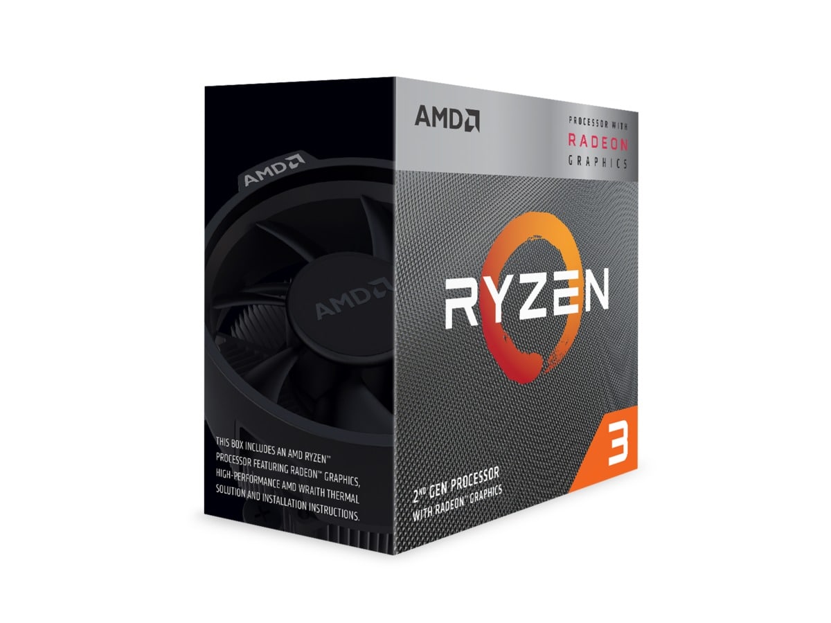 AMD Ryzen 3 3200G Wraith Spire CPU - 4 kerner - 3.6 GHz - AMD AM4 - AMD Boxed (med køler)