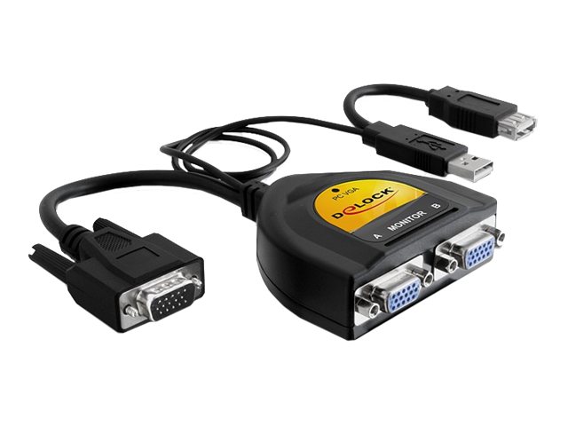 Delock 2 Port VGA Data Splitter - Videosplitter - 2 x VGA