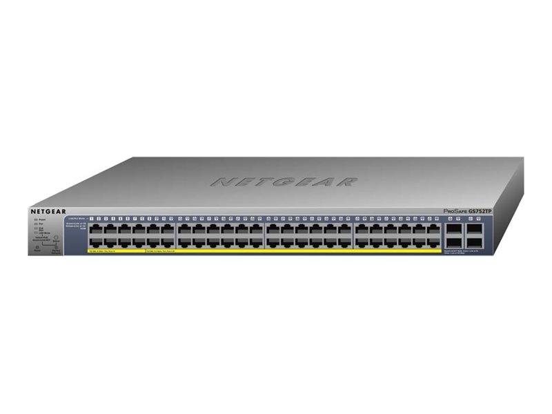 Netgear Gs752tp-300eus Netværksswitch Administreret L2/l3/l4 Gigabit Ethernet (10/100/1000) Strøm Over Ethernet (poe) 1u Sort