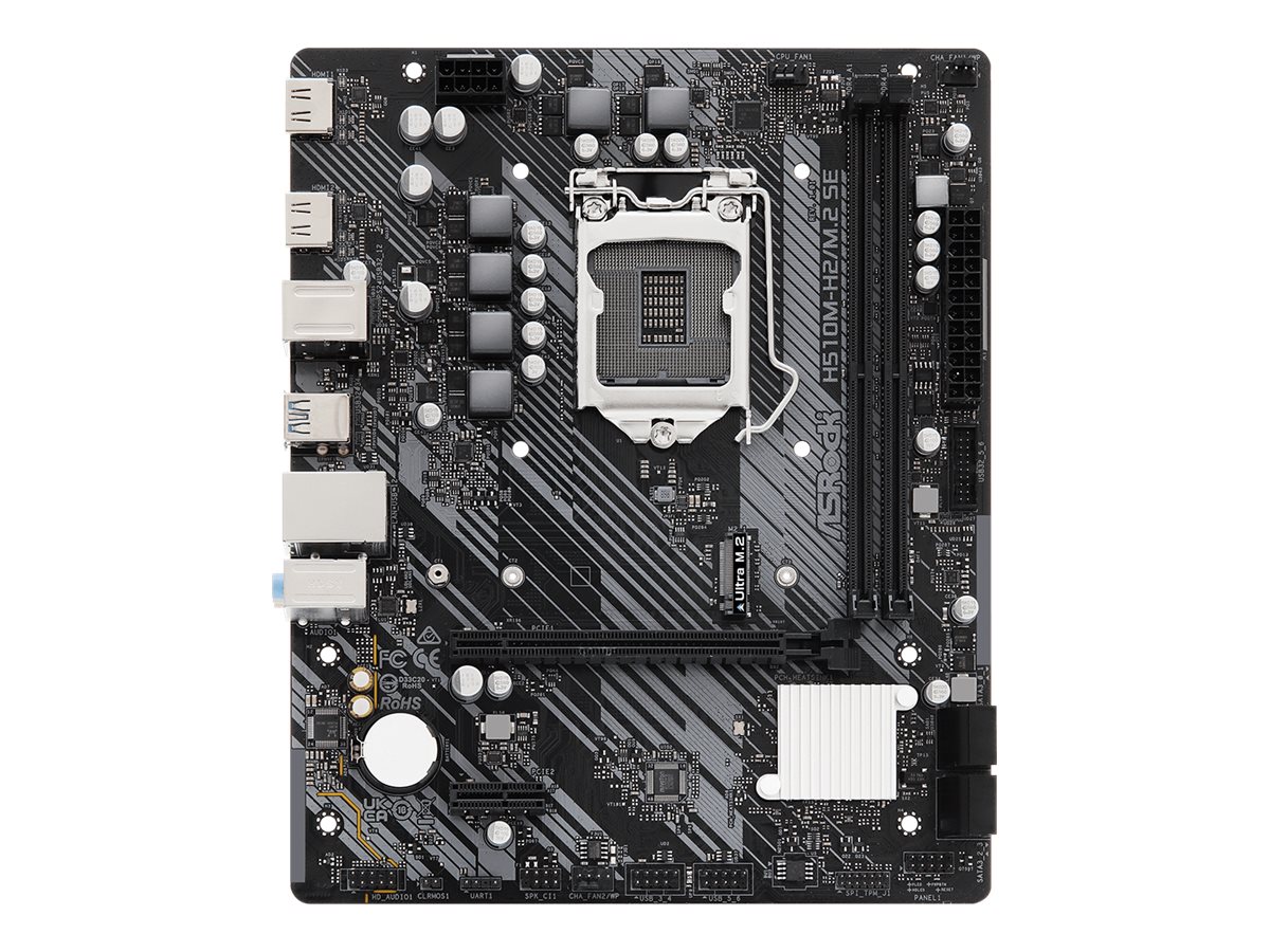 ASRock H510M-H2/M.2 SE - Bundkort - micro ATX - LGA1200 sokkel - H510 Chipset - USB 3.2 Gen 1 - Gigabit LAN - onboard grafik (CPU påkrævet) - HD Audio (8-kanaler)