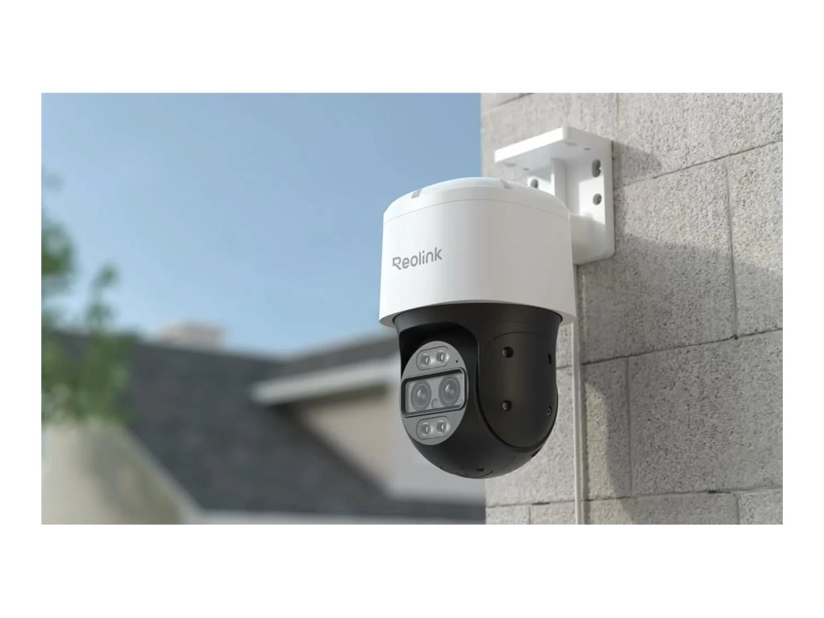 Reolink Trackmix Series P760 - Netværksovervågningskamera - multi-sensor + panorering/vipning/zoom - kanontårn - indendørs, udendørs - vejrbestandig - farve (Dag/nat) - 8 MP - 3840 x 2160 - 4K - audio - LAN 10/100 - H.264, H.265 - DC 12 - 48 V / PoE
