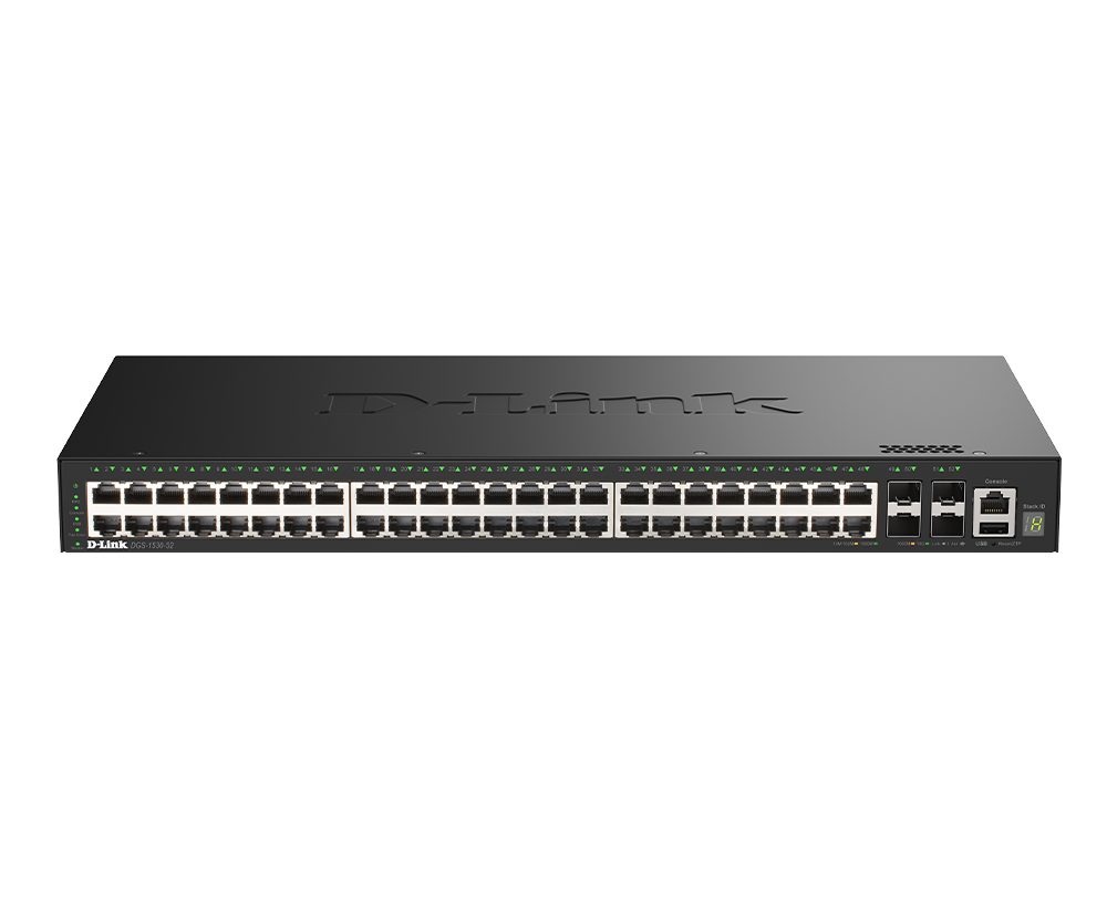 D-Link 52-ports Gigabit stackbar smart switch med 4 x 10G SFP+