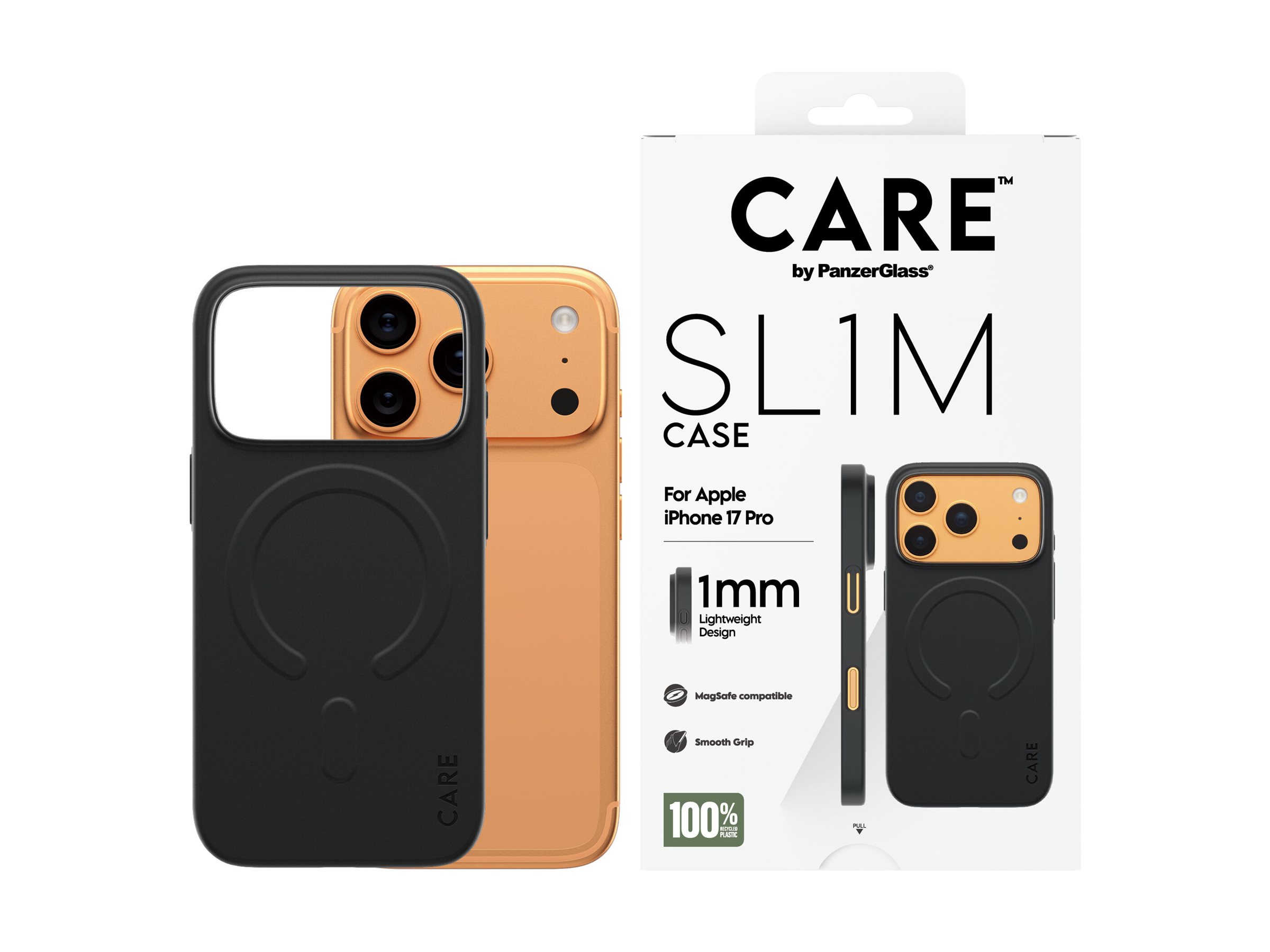 PanzerGlass CARE™ by ® SL1M Case Black w. MagSafe iPhone 17 Pro Beskyttelsescover Sort