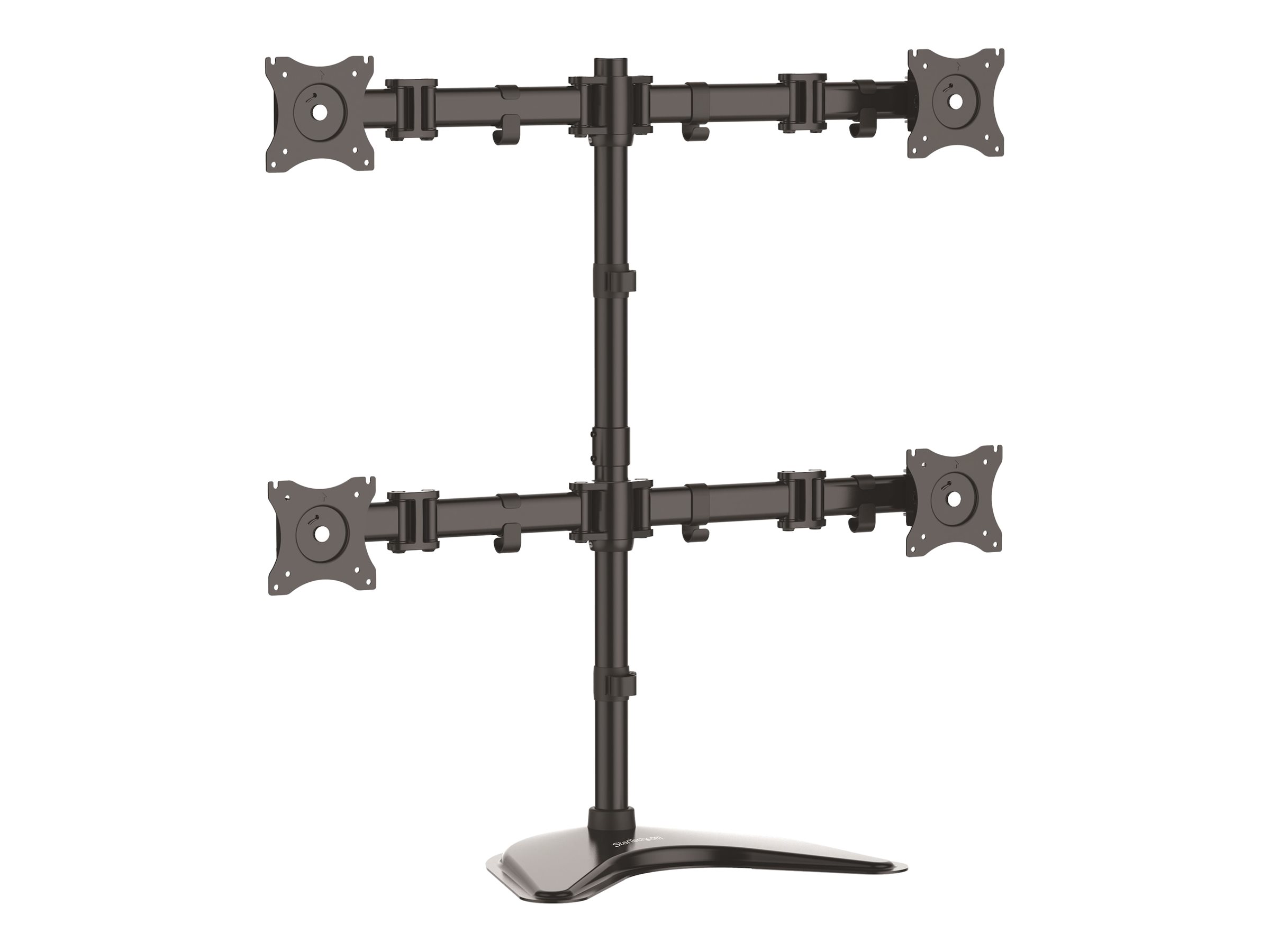 StarTech.com Quad Monitor Stand - Articulating - Supports Monitors to 27" - Adjustable VESA Four Monitor Stand for 4 Screen Setup - Steel - Black billede