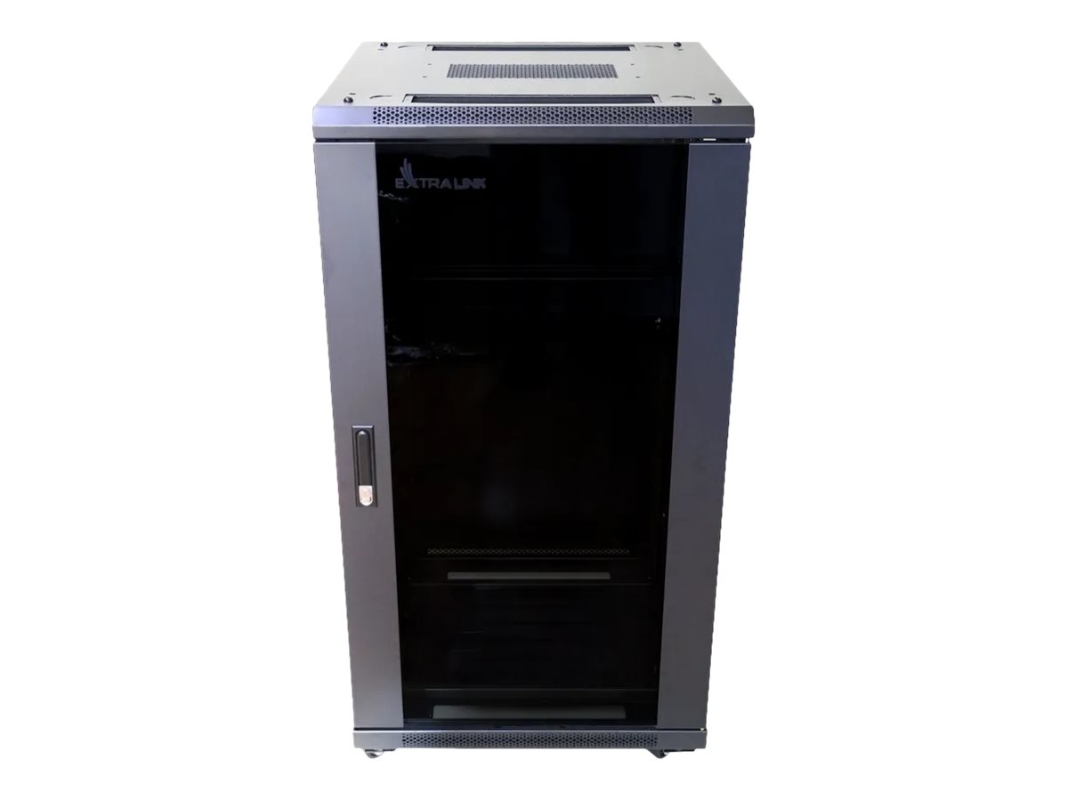Extralink - Rack kabinet - 600x600 mm - gulvstående - sort - 22U - 19