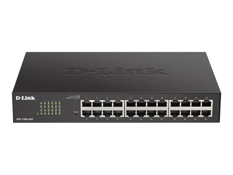 Netværksswitch D-Link DGS-1100-24V2 L2 Managed Gigabit 1U - sort/grå