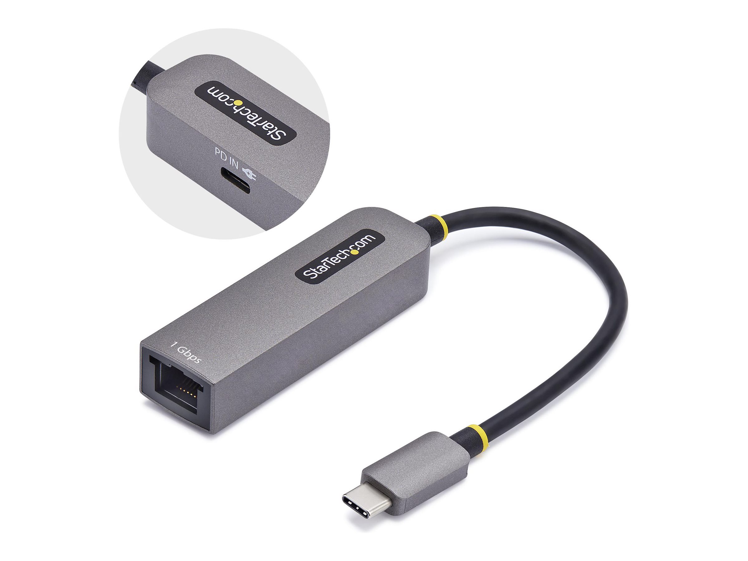 Startech USB-C to Ethernet Adapter, NIC, 1Gbps - Netværksadapter - USB-C 3.2 Gen 1 - Gigabit Ethernet + USB-C 3.2 Gen 1 - space grey