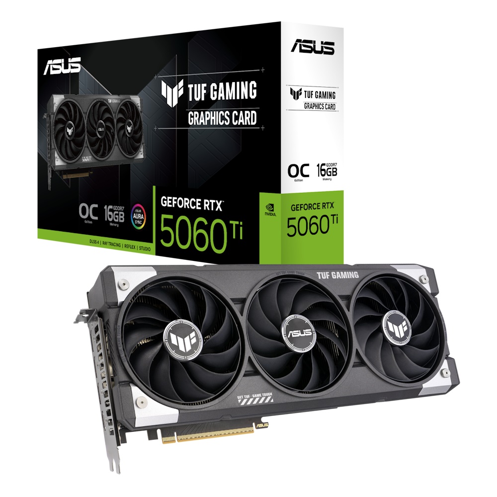 ASUS GeForce RTX 5060 TI 16GB TUF OC GAMING Grafikkort - GEEKD.dk