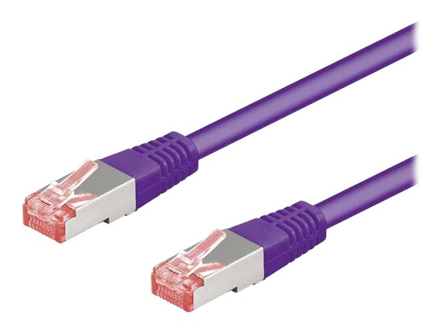 Goobay Netværkskabel CAT 6, S/FTP (PiMF), violet, 3 m kobberleder (CU), halogenfri kabelkappe (LSZH)