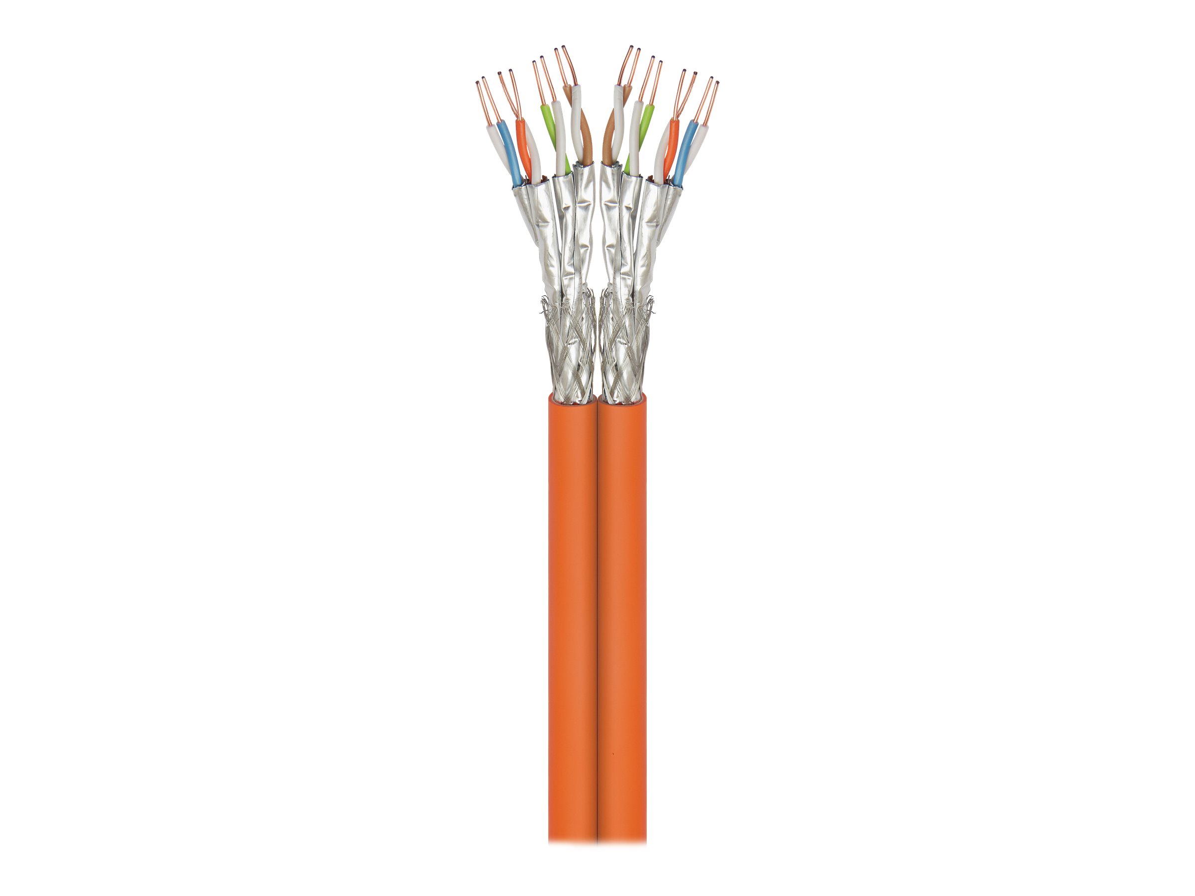 goobay Duplex CAT 7a SFTP, PiMF 100m Bulkkabel Orange