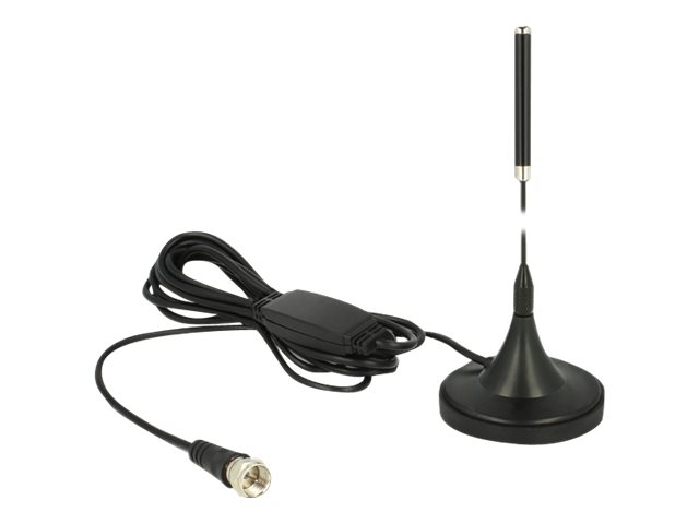 Delock DAB+ Antenna F Plug 21 dB active omnidirectional with magnetica