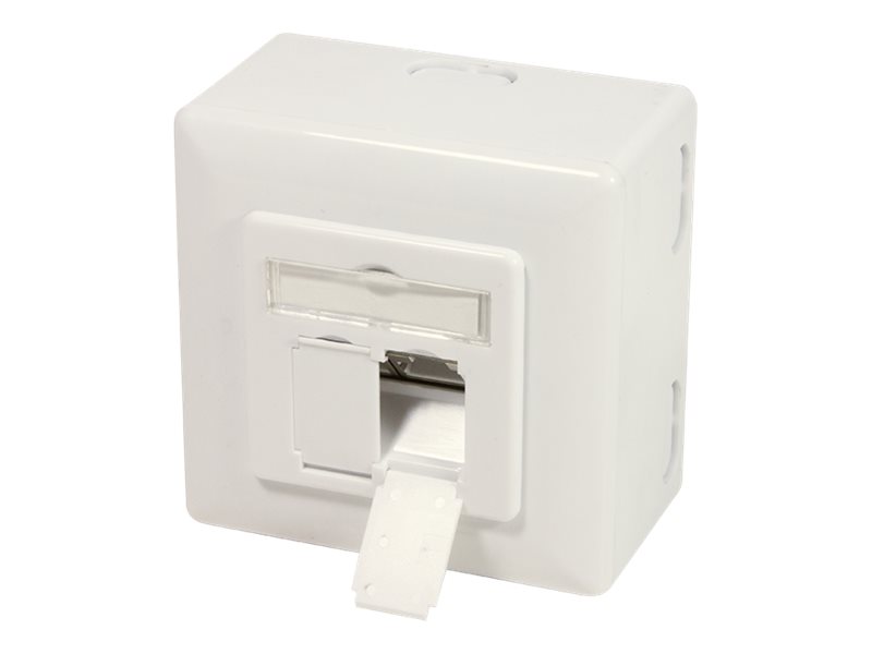 LogiLink NP0124 Cat.6A wall outlet 2 x RJ45 shielded with backbox pure white