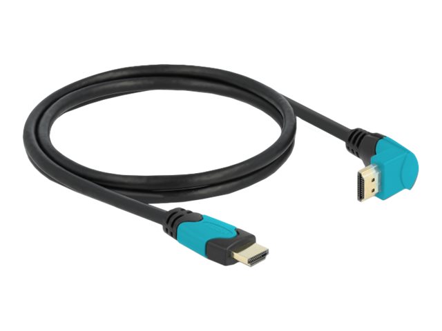 Delock High Speed HDMI cable male straight to male 90° downwards angle