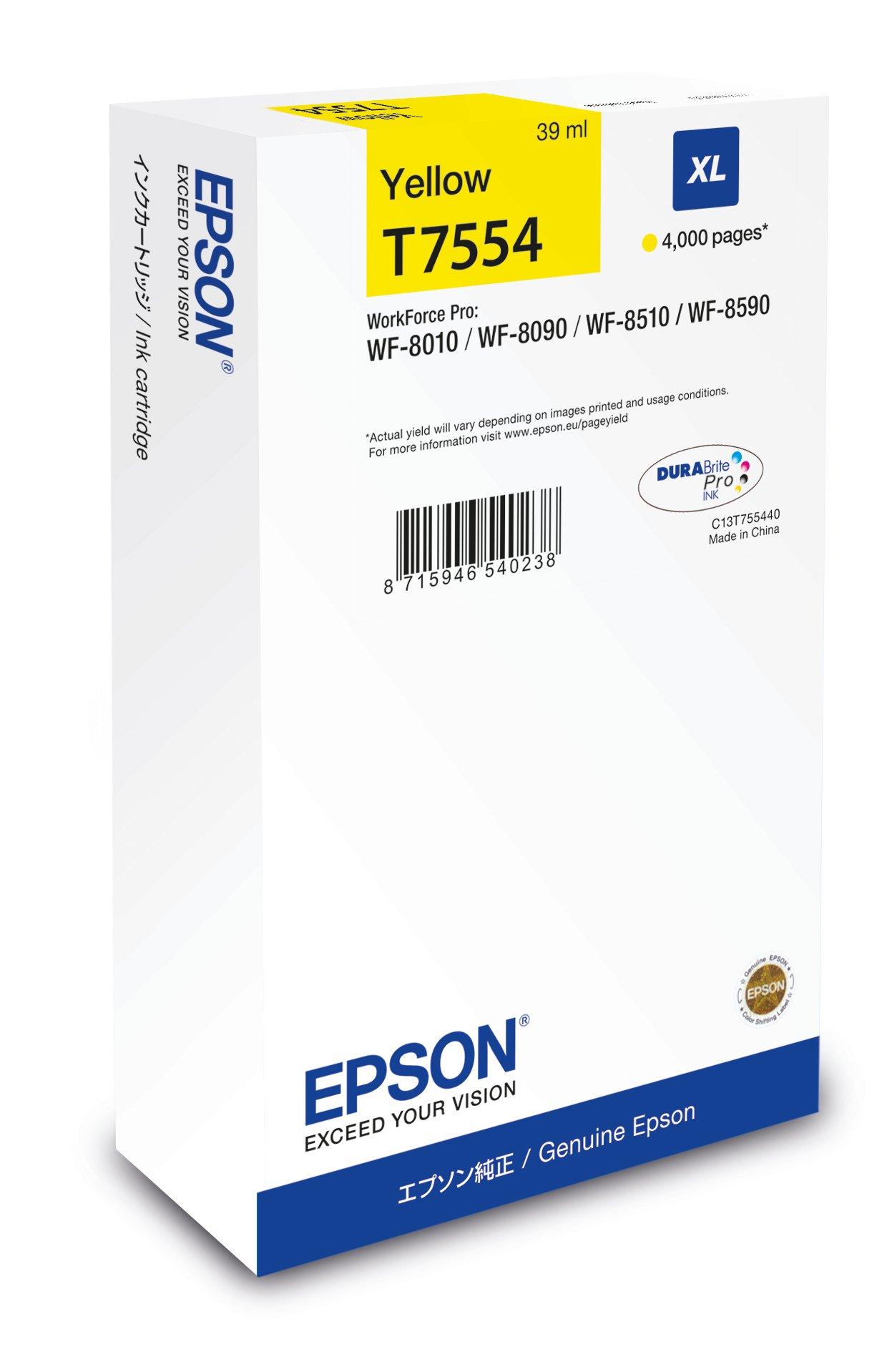 Epson T7554 - XL size - yellow - original - ink cartridge
