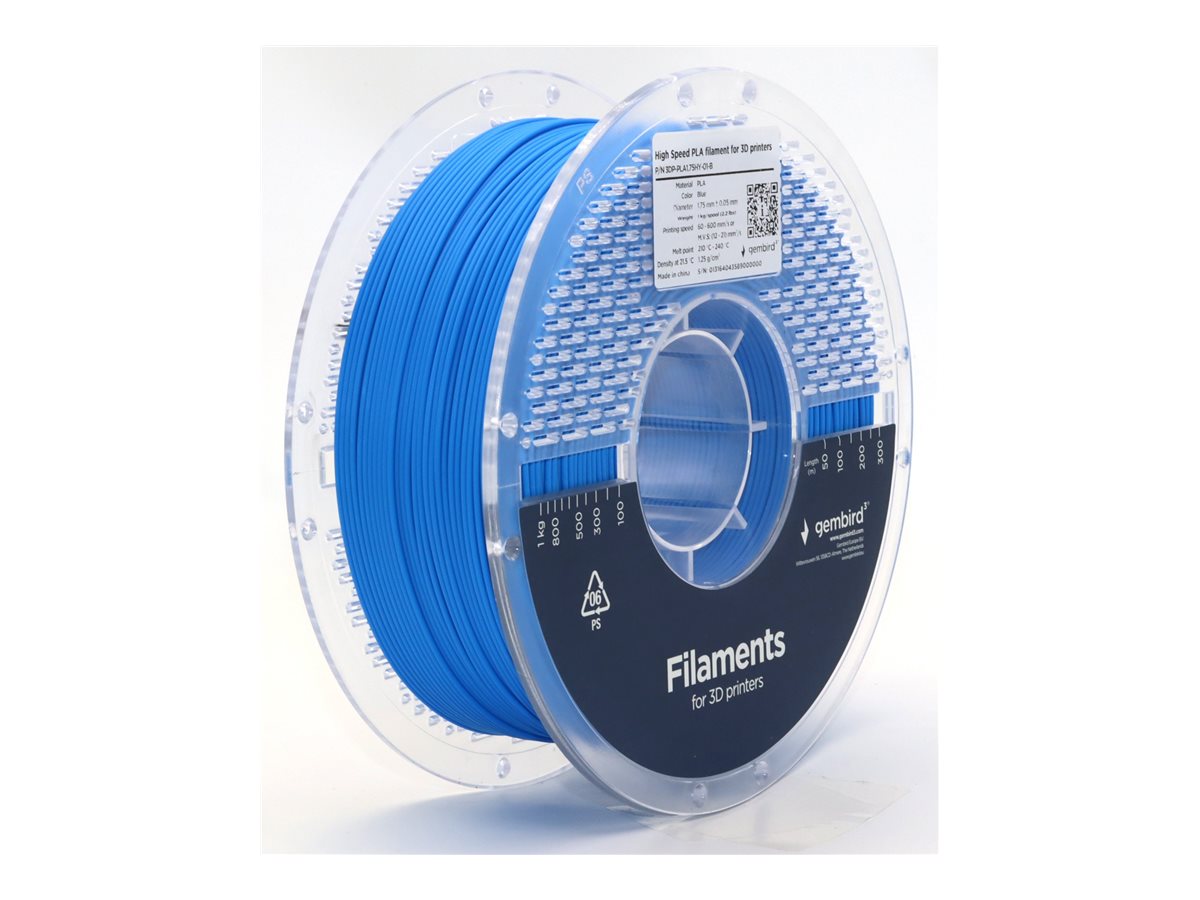 Gembird High Speed PLA filament cartridge filament - Blå - 1.75mm ø - 1 kg
