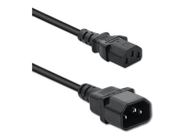 Qoltec Strøm IEC 60320 C14 Power IEC 60320 C13 Sort 1m Strømkabel
