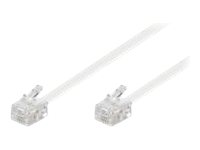 Pro Modular telephone cable - Hvid - 10m