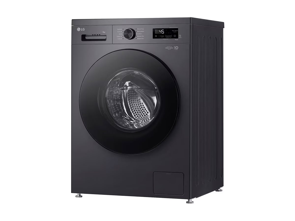 LG Skalbimo mašina | F4X1009NMB | Energy efficiency class A | Front loading | Skalbimo talpa 9kg | 1400 RPM | Gylis 55 cm | Plotis 60 cm | Ekranas | LED | Steam function | Direct drive | Wi-Fi | Graphite Juodas