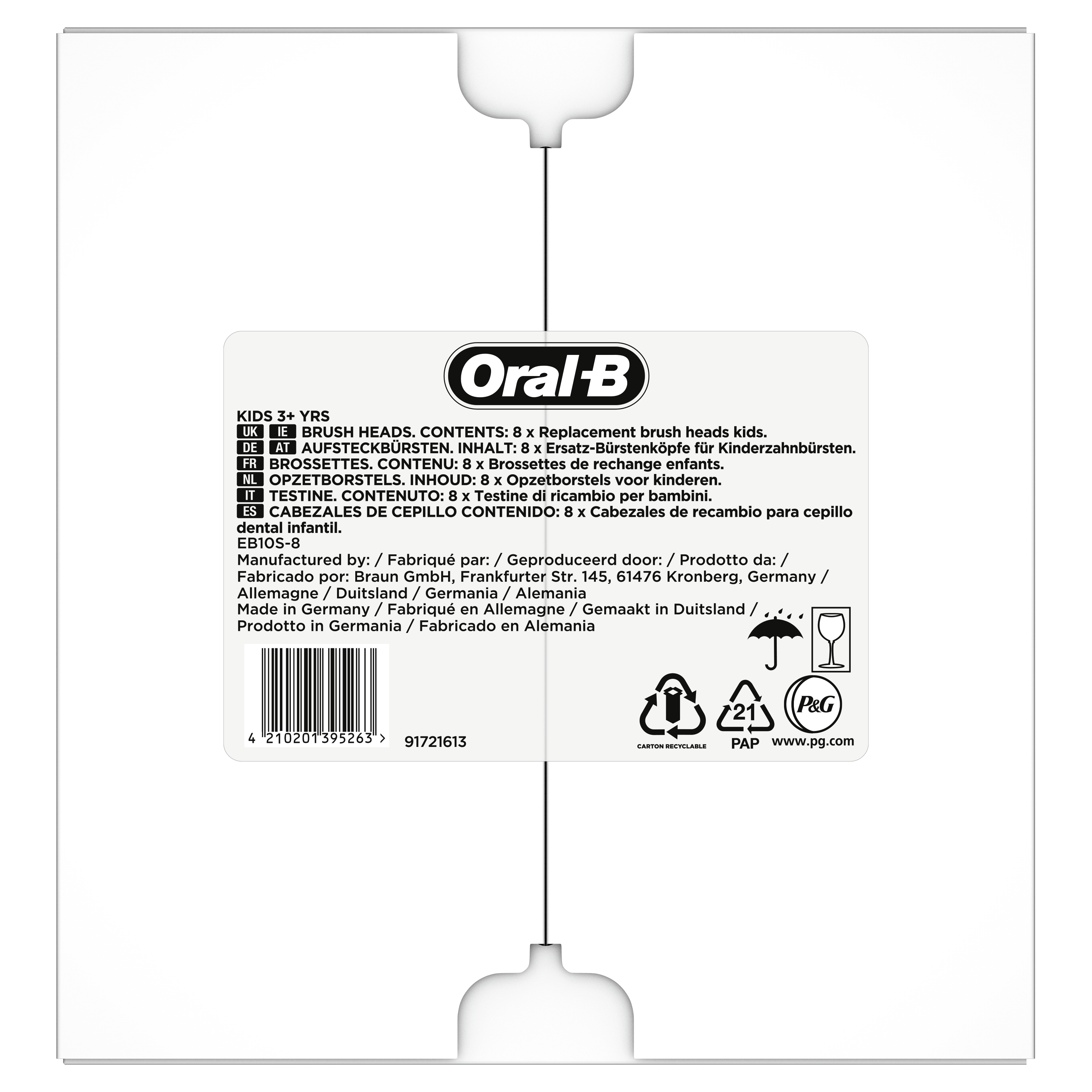 Oral-B Kids 81748472 Tandbørstehoveder 8-pack Flerfarvet